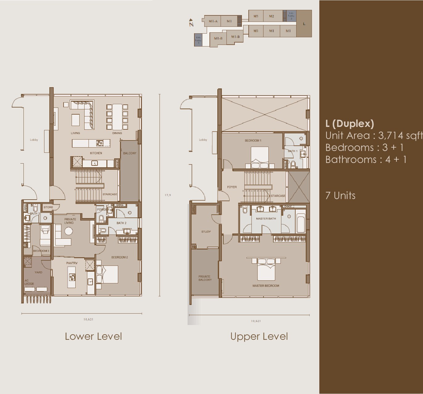 111 Menerung Type L duplex floor plan