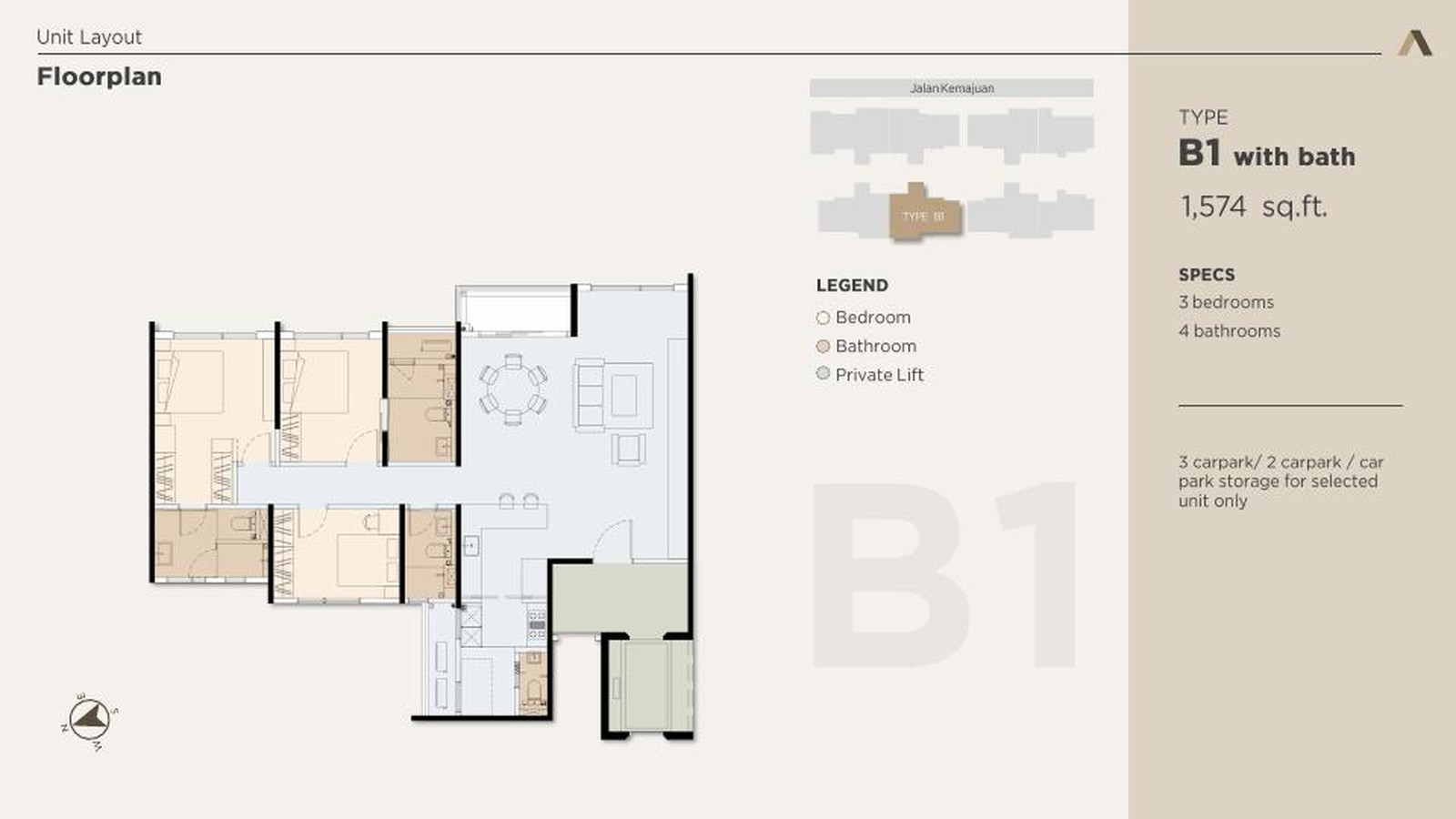 Type B1 floor plan