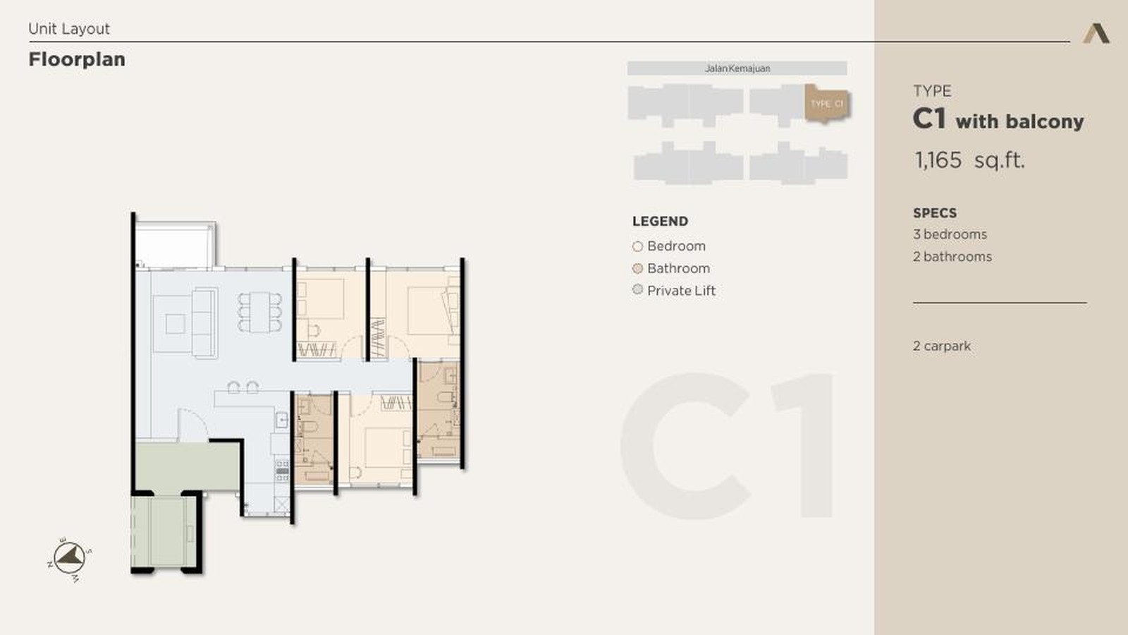 Type C1 floor plan