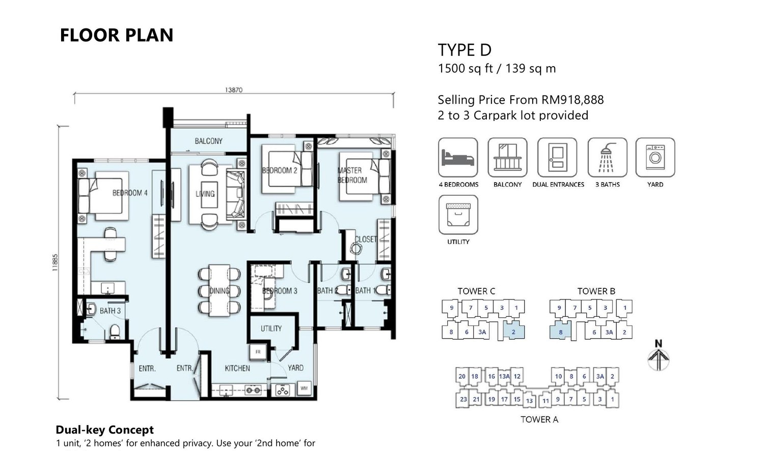 Type D Dual-Key floor plan