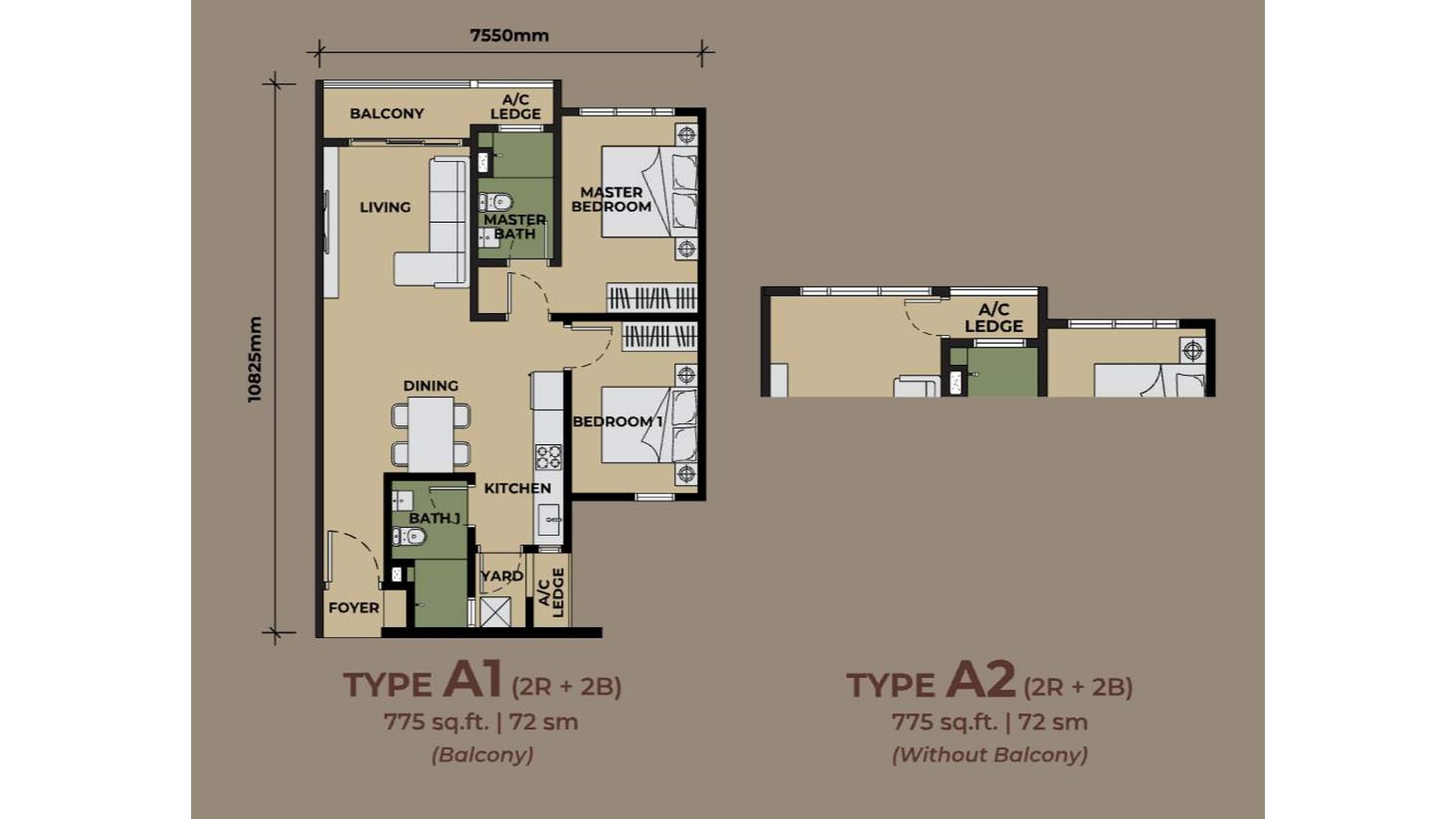 Type A1 / A2 floor plan