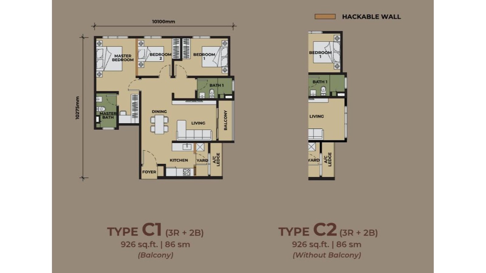 Type C1 / C2 floor plan