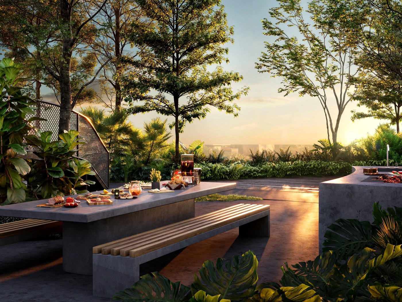 Rooftop garden terrace