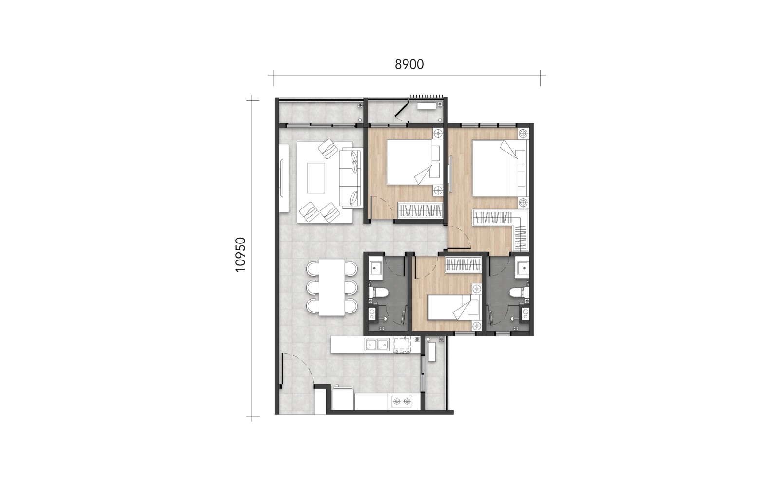 Type B / B1 floor plan