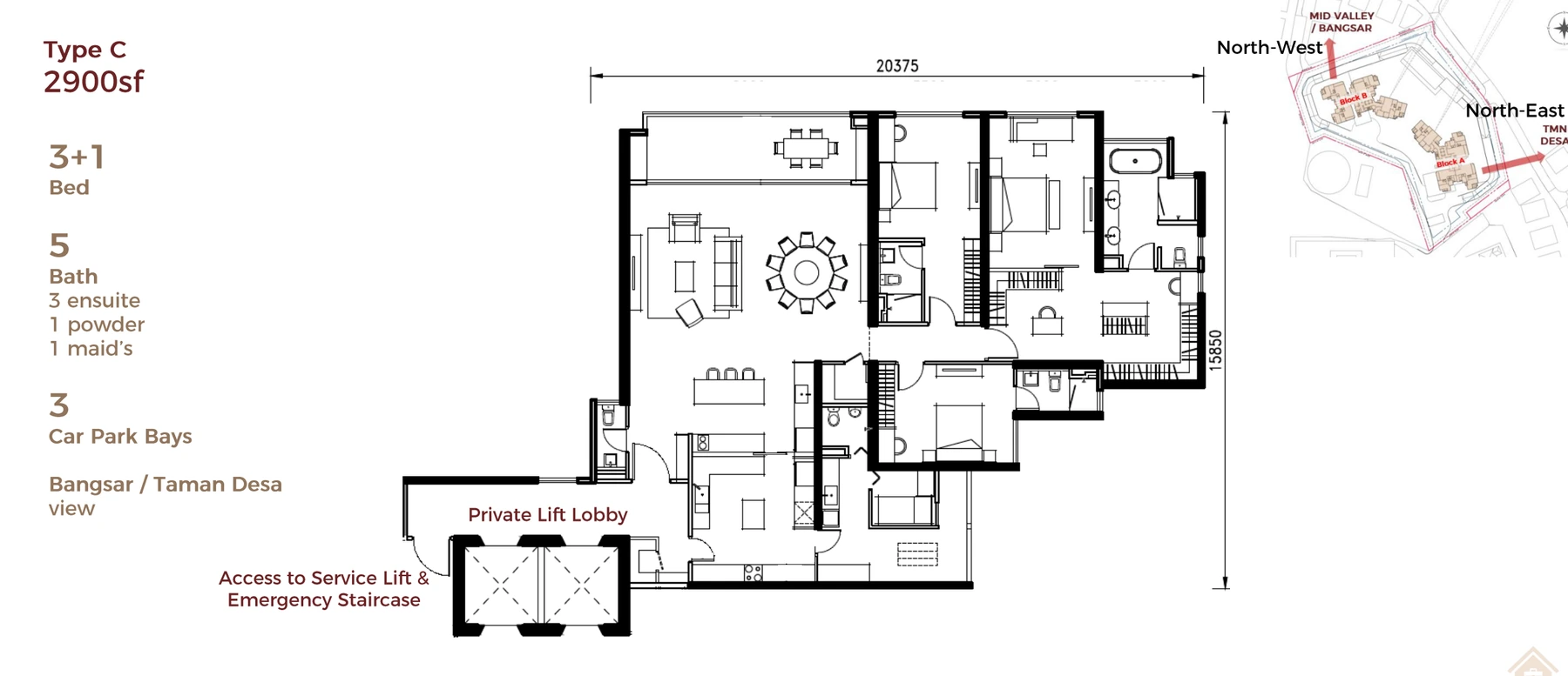 AETAS Taman Desa Proposed Type C floor plan