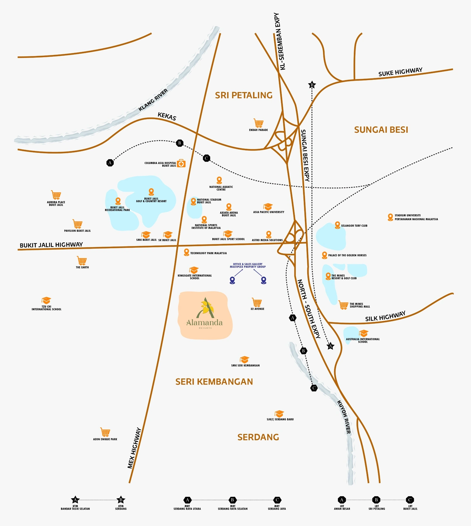 Alamanda Heights location reference; confirm routes and any proposed infrastructure