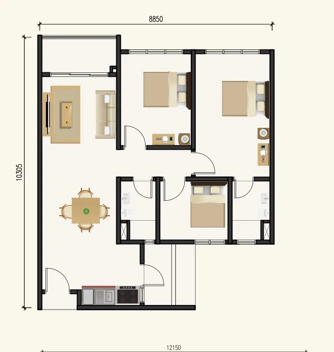 Ambience Residence B / B1 floor plan