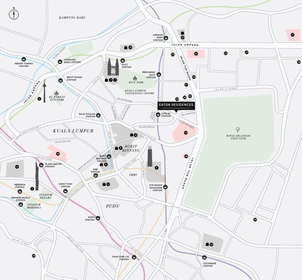 Eaton Residences location reference; confirm routes and any proposed infrastructure