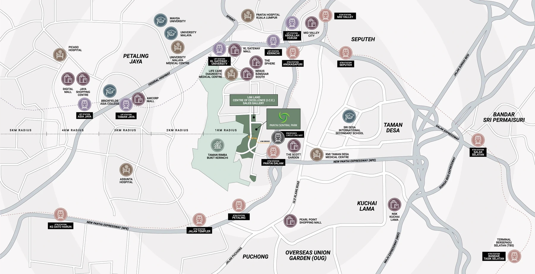 Enlace Suites developer location map; routes and proposed infrastructure require confirmation