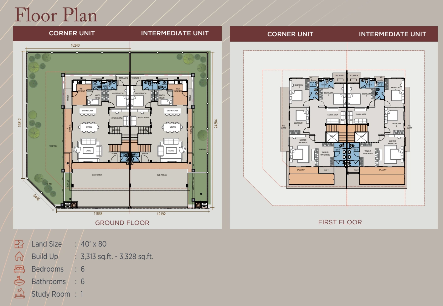 Keys at Lakeside Residences Ground and first floors floor plan