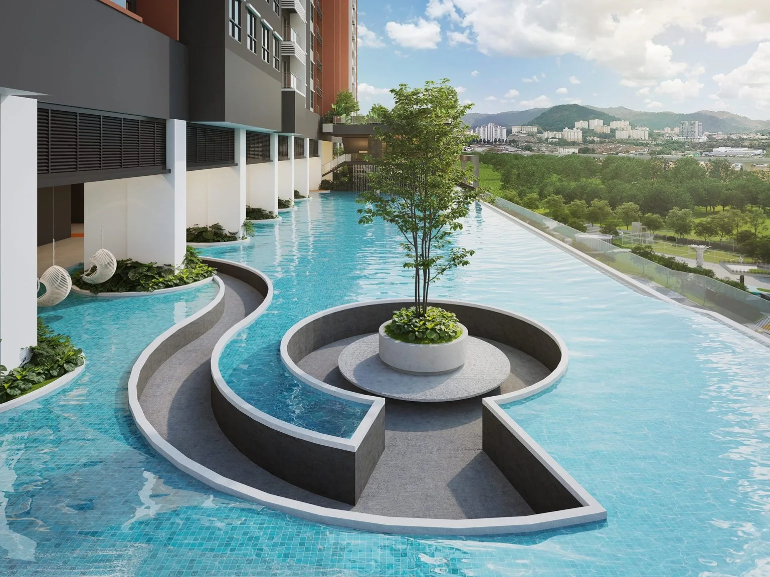 Pool deck artist impression