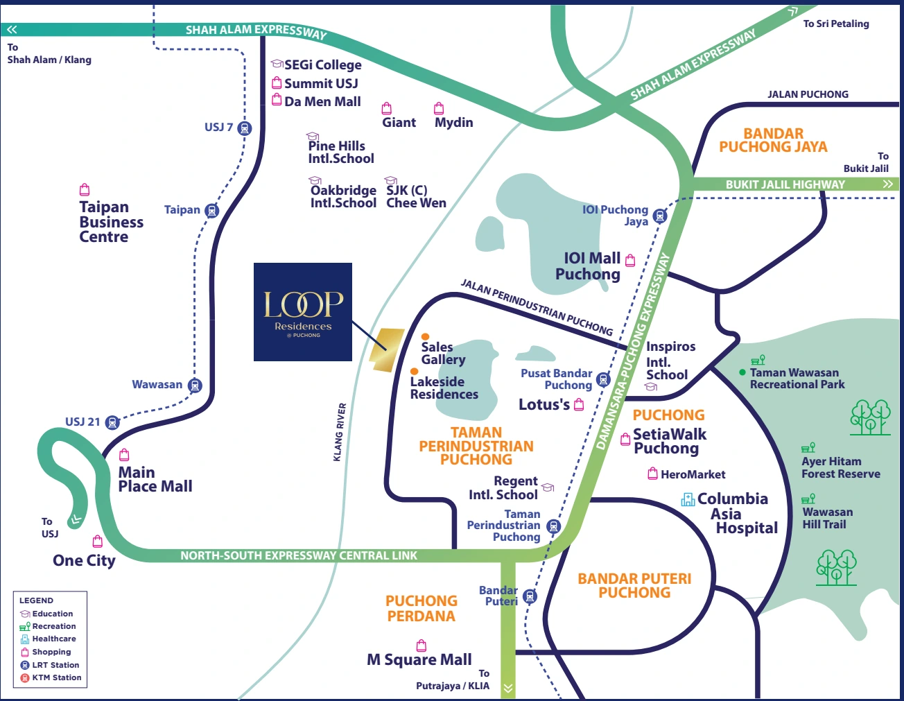 Loop Residences developer location map; routes and proposed infrastructure require confirmation