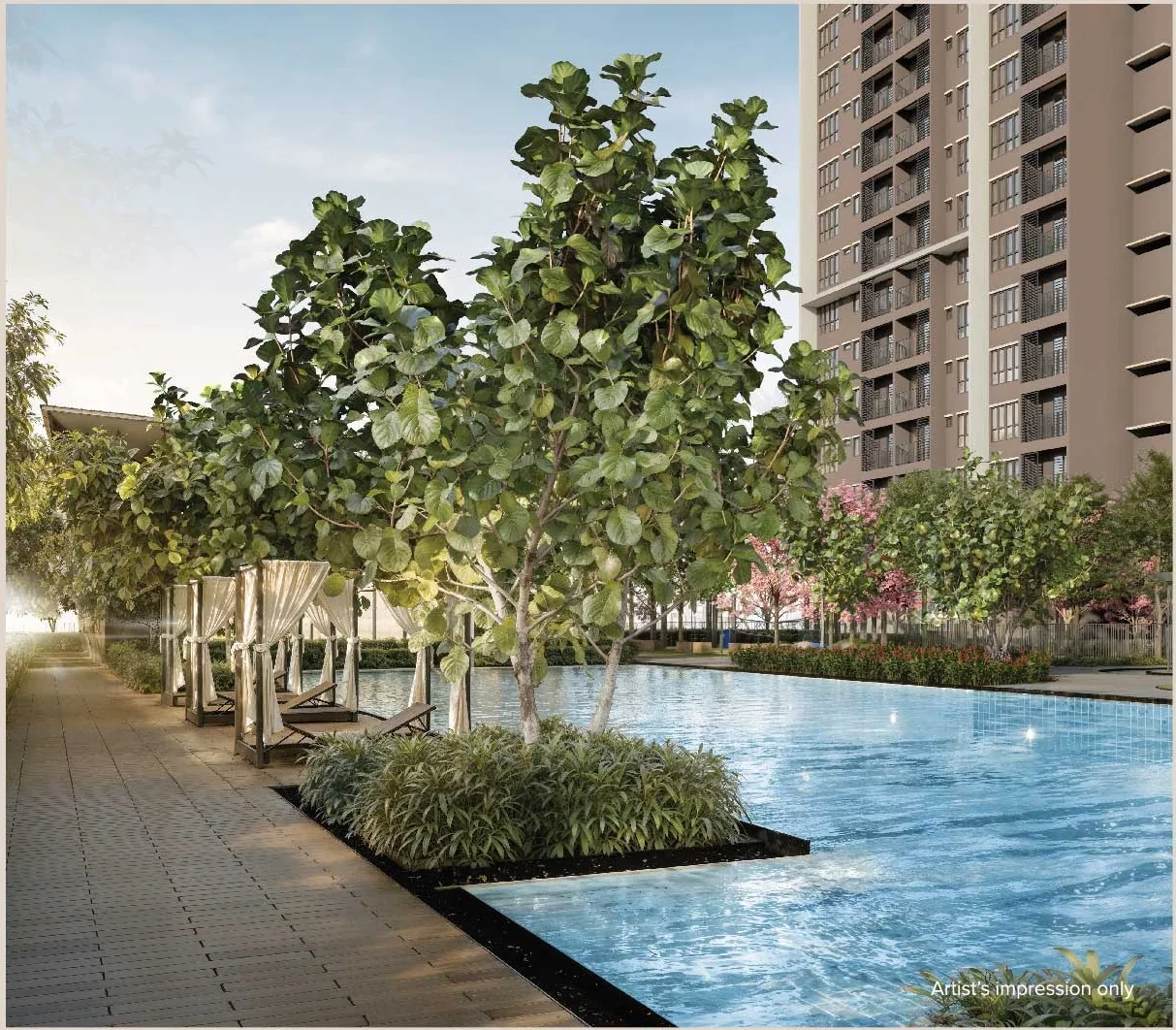 Pool deck artist impression