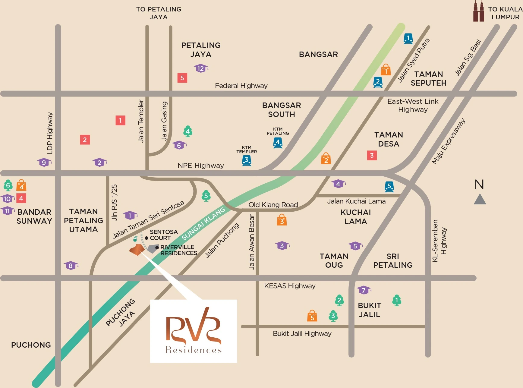 Riverville Residences 2 location reference; confirm routes and any proposed infrastructure