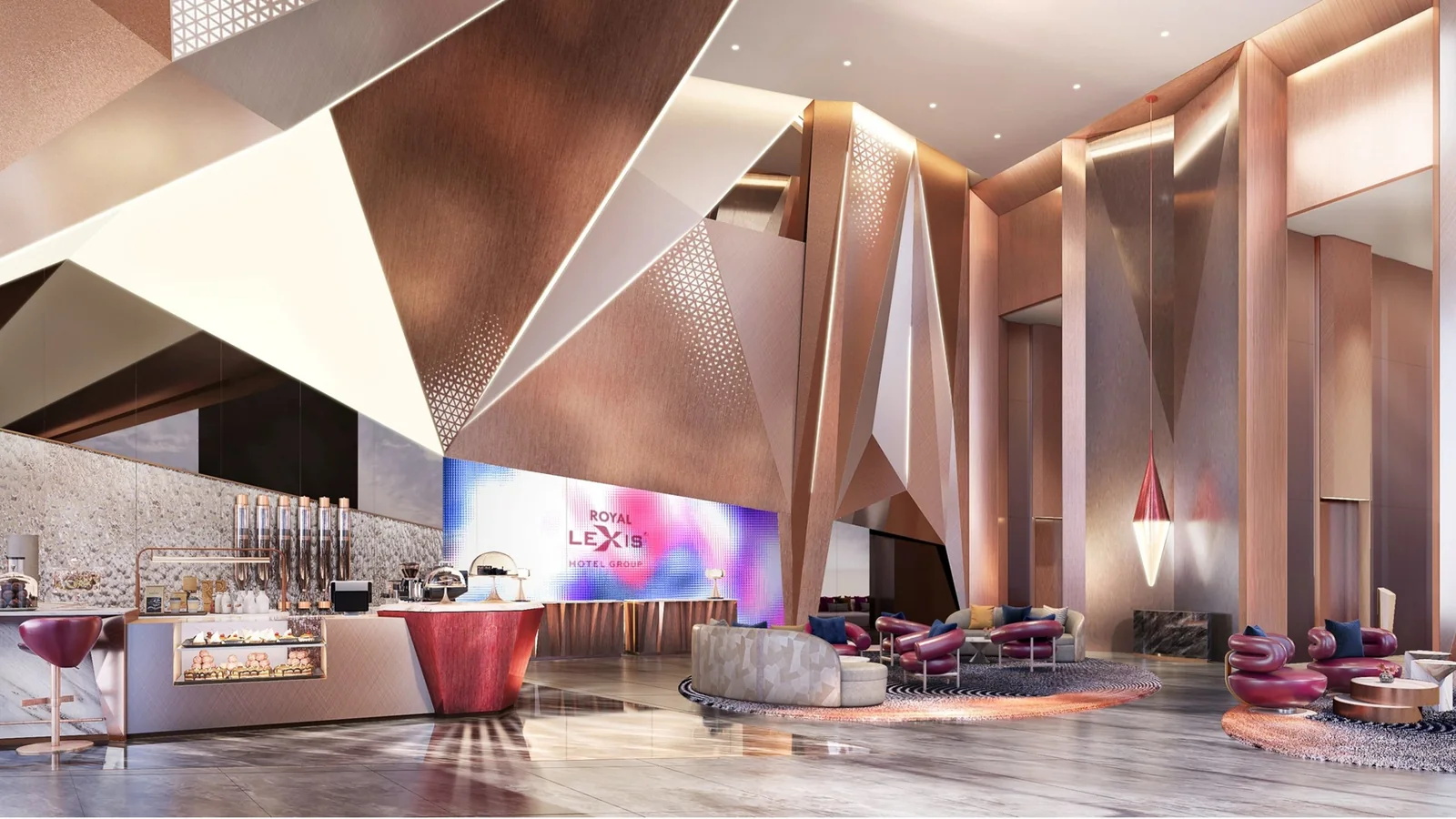 Lobby cafe design artist impression