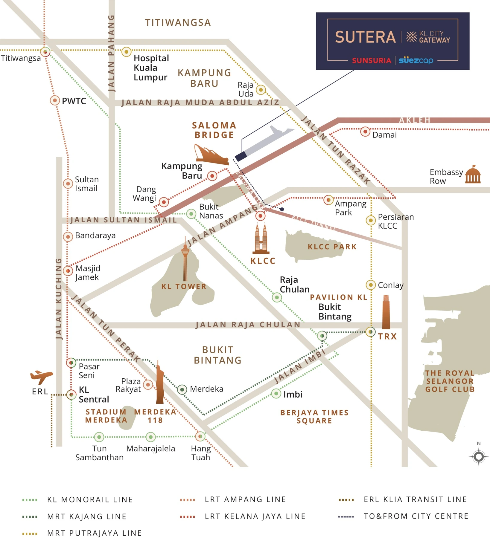 Sutera Suites location reference; confirm routes and any proposed infrastructure
