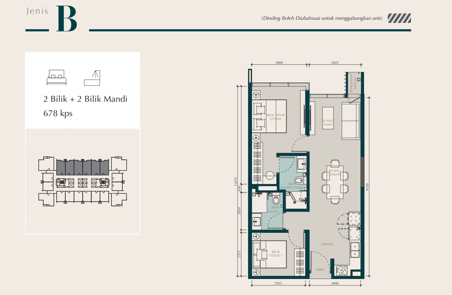 Times Square 2 B floor plan