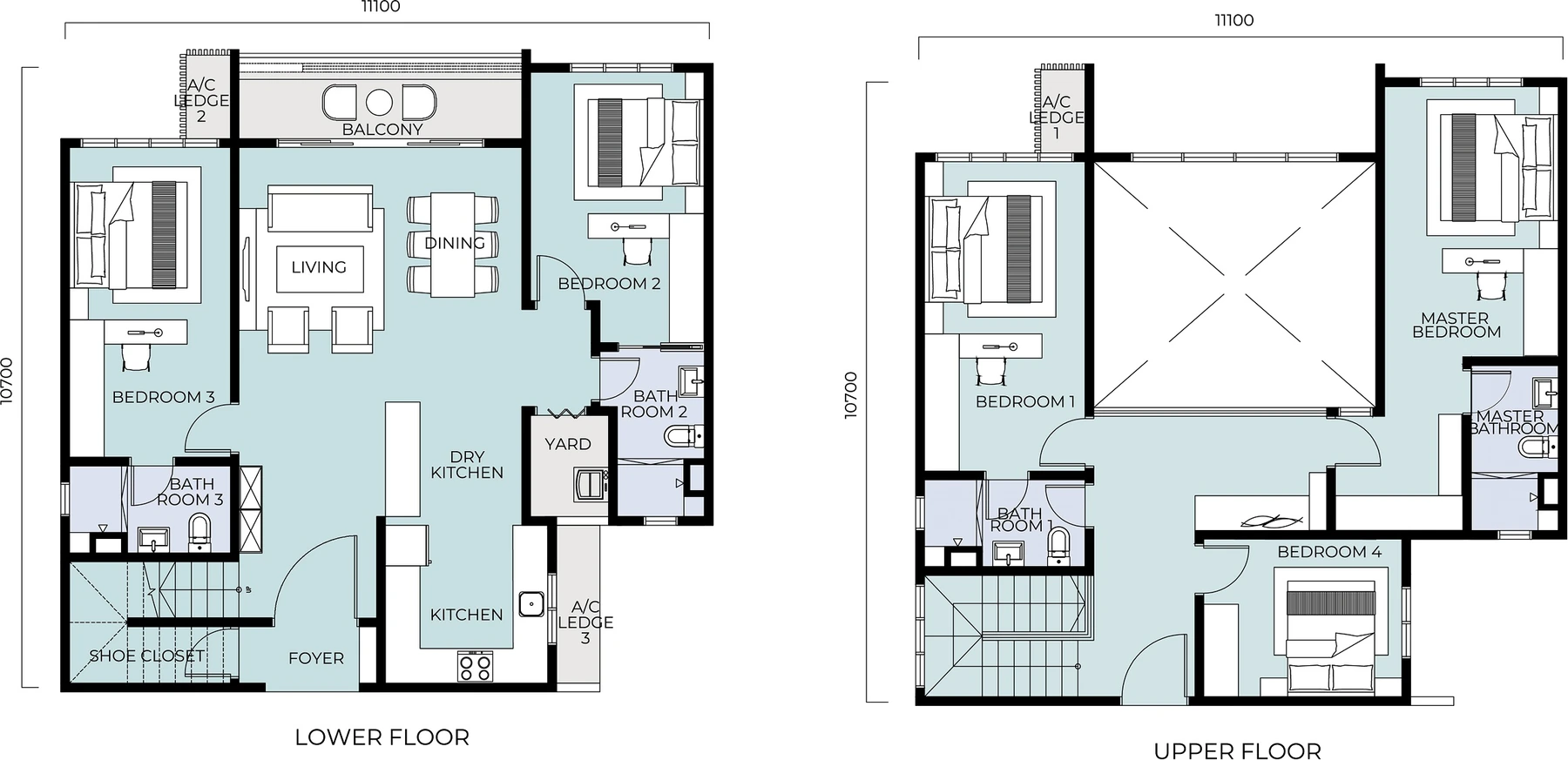 Trinity Nordic Type D(m) duplex 2,014 sq ft floor plan
