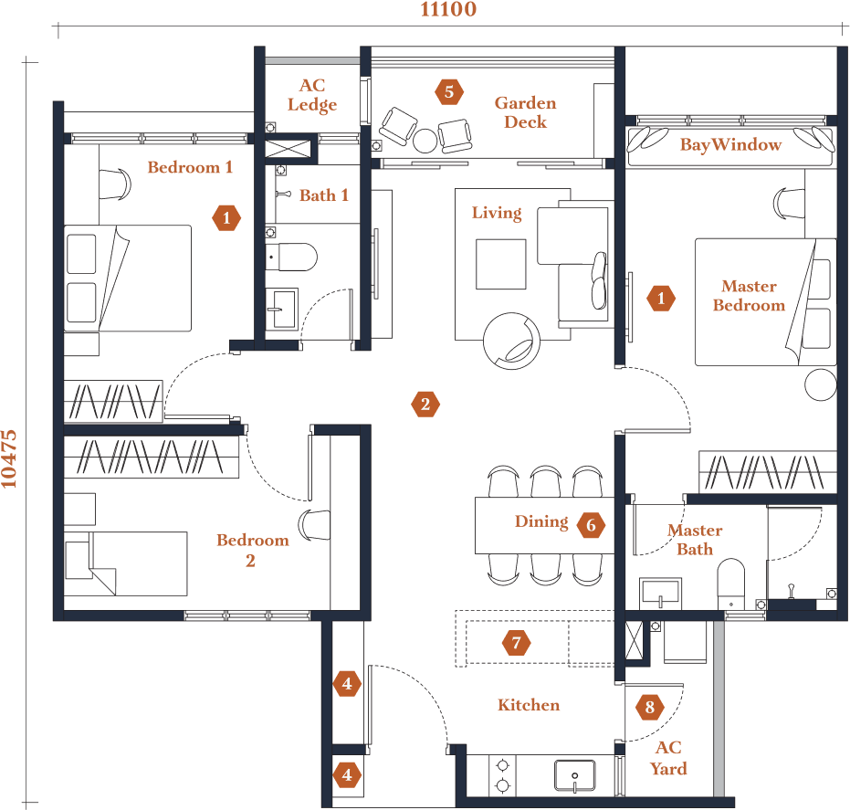 Type C floor plan