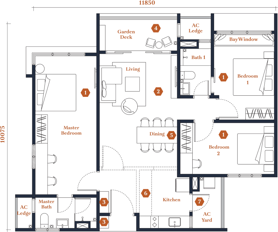 Type E floor plan
