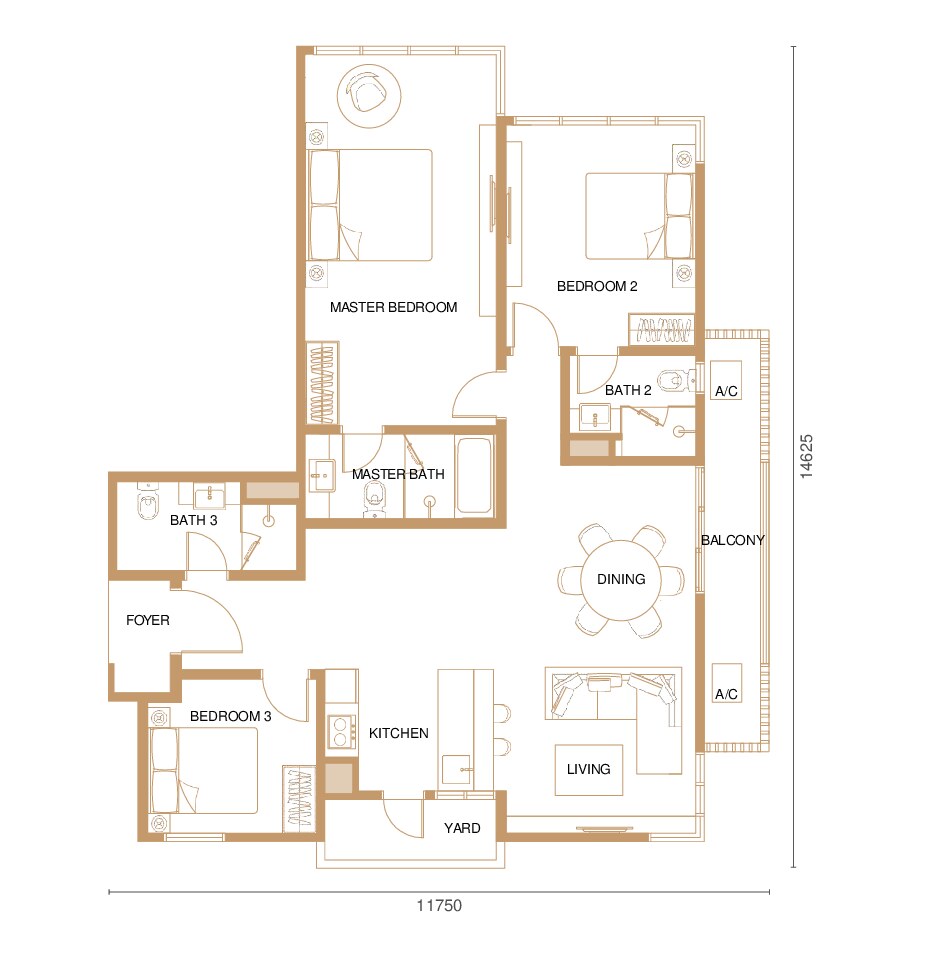 Bangsar Hill Park Tower E - Type 1A-E floor plan