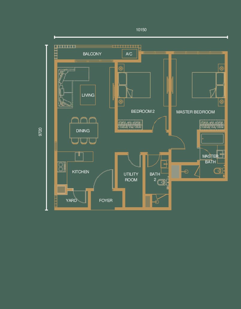 Bangsar Hill Park Tower D - Type 2A1-D floor plan