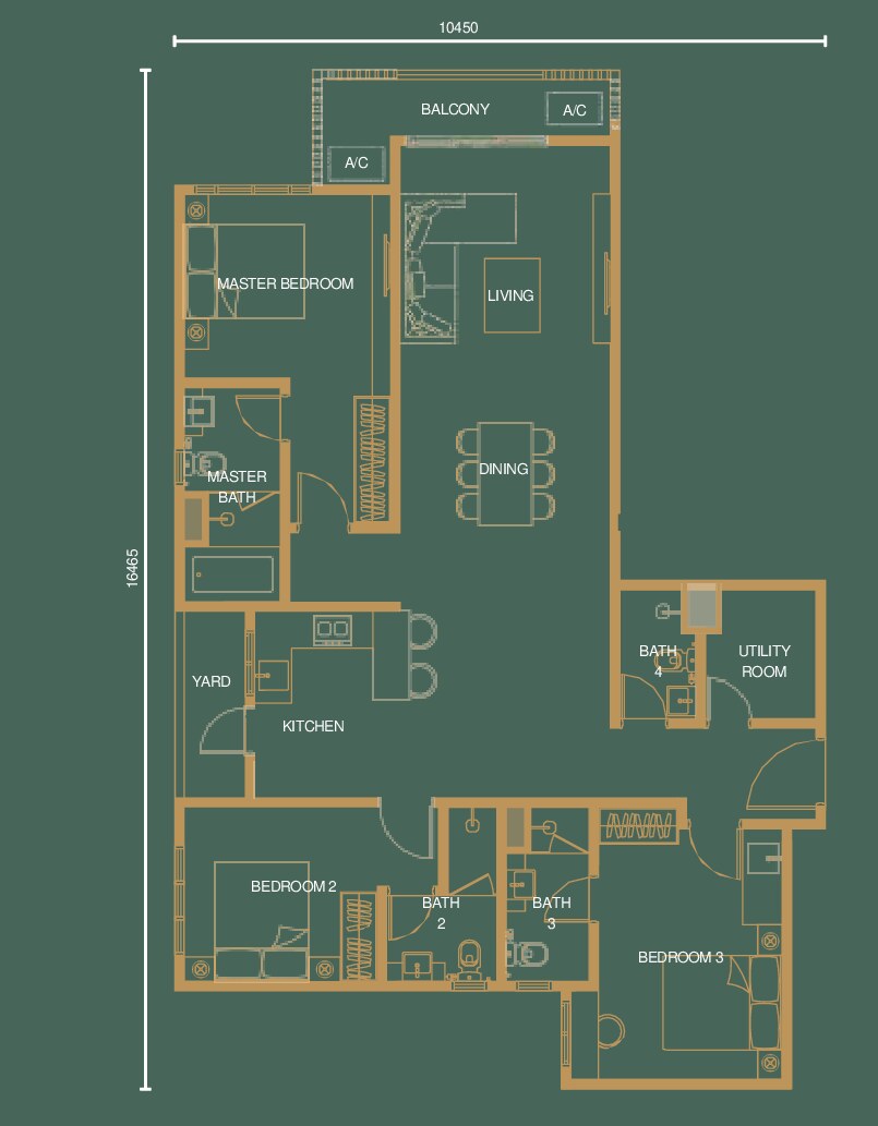 Bangsar Hill Park Tower D - Type 3C-D floor plan