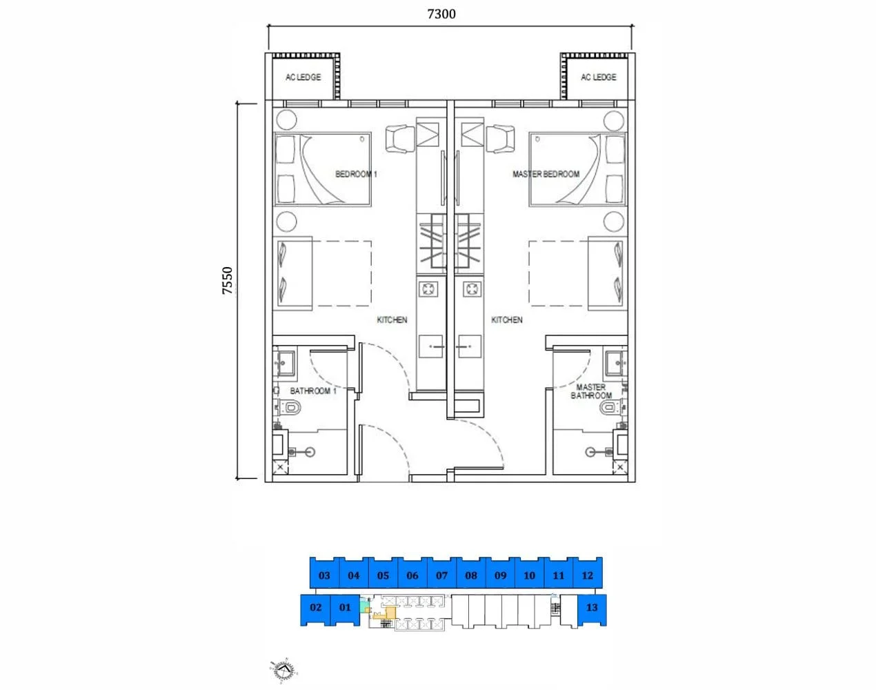 Causewayz Square Axis Tower Type B layout