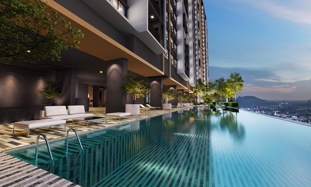 D’Evia swimming pool and leisure deck render