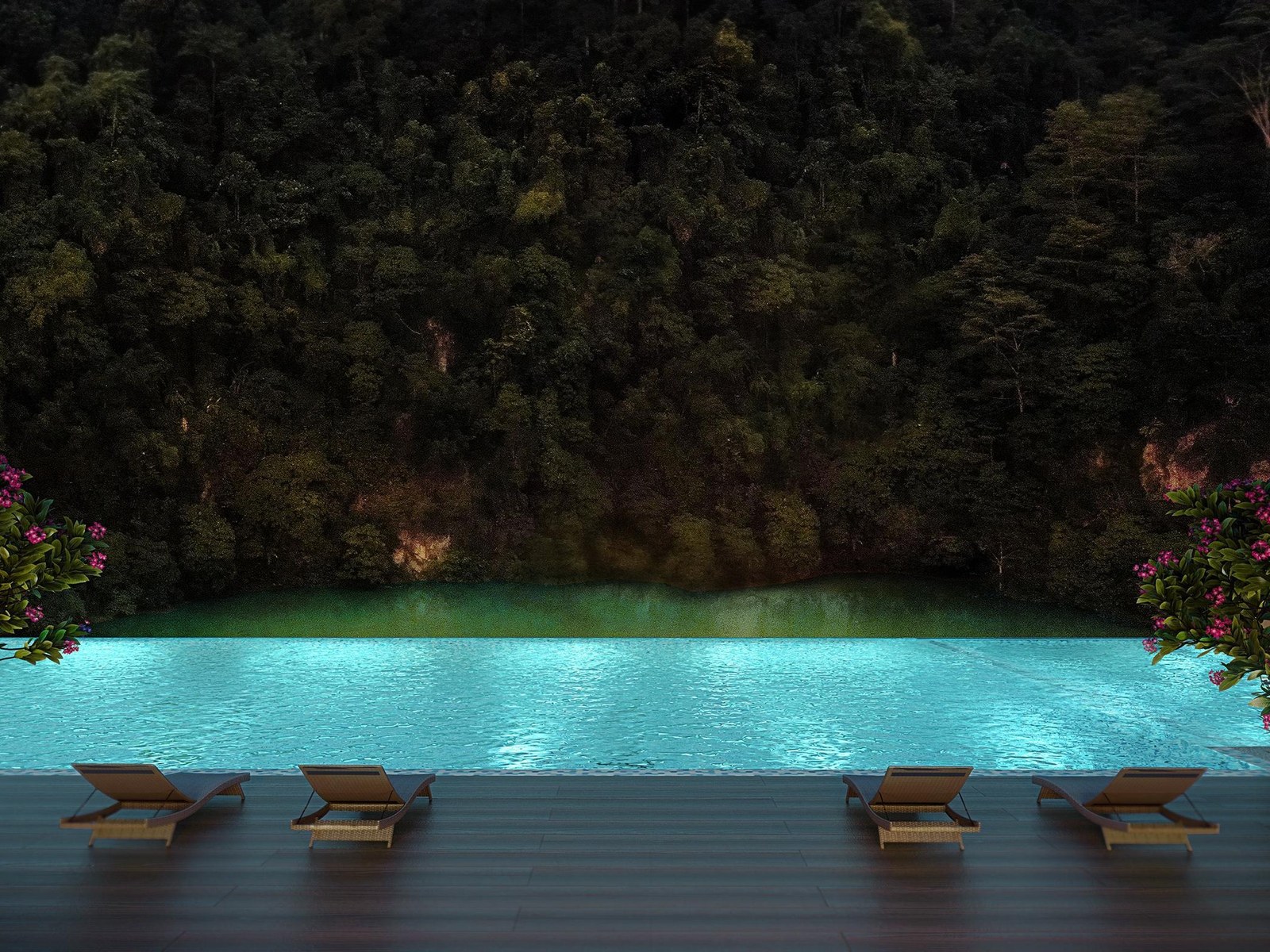 Forest-facing pool