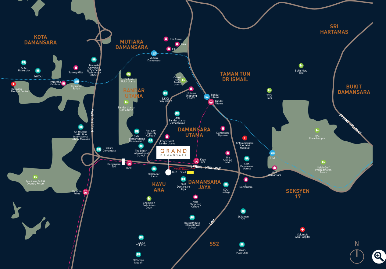 Grand Damansara location map