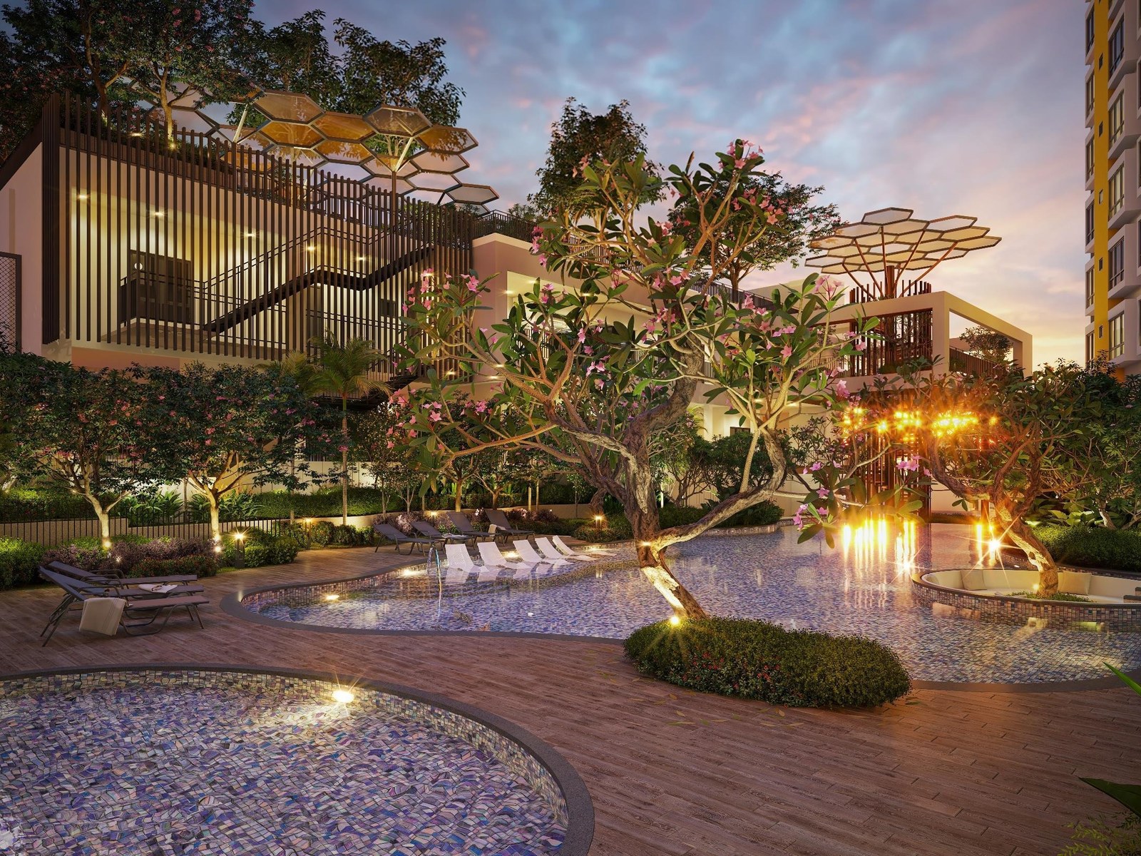 Garden and water feature deck