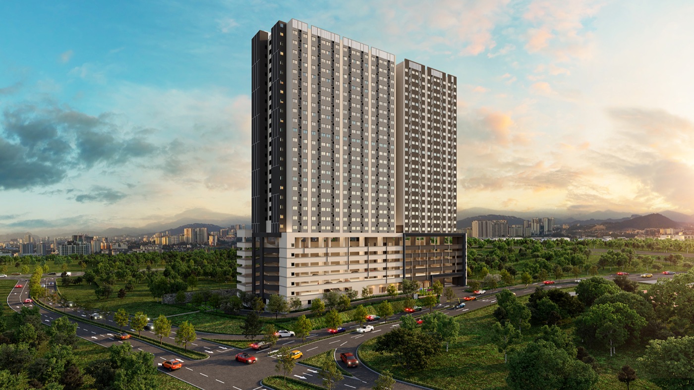 D’Nuri Residences Kwasa Damansara facade artist impression