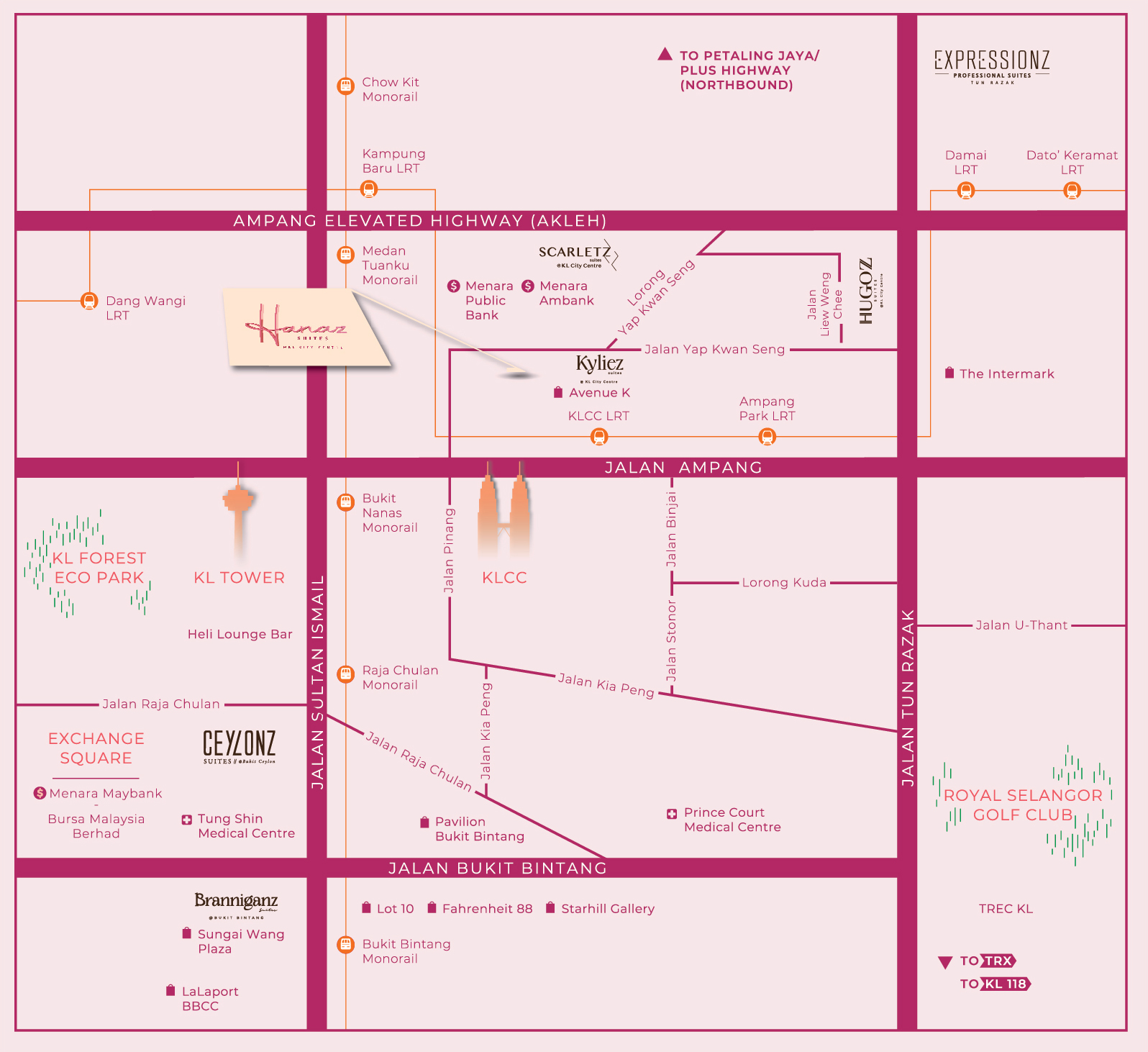 Hanaz Suites location map