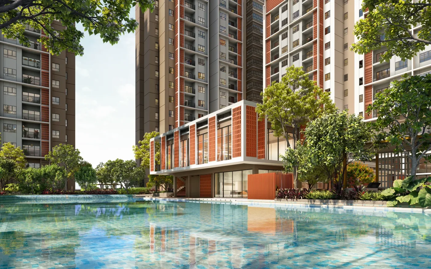 Ara Bloc Residences swimming pool artist impression