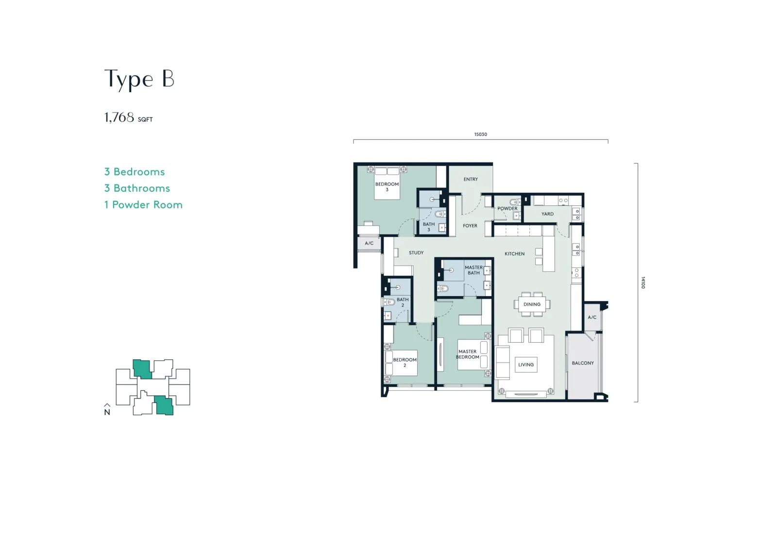 Aosis Mont Kiara Type B floor plan
