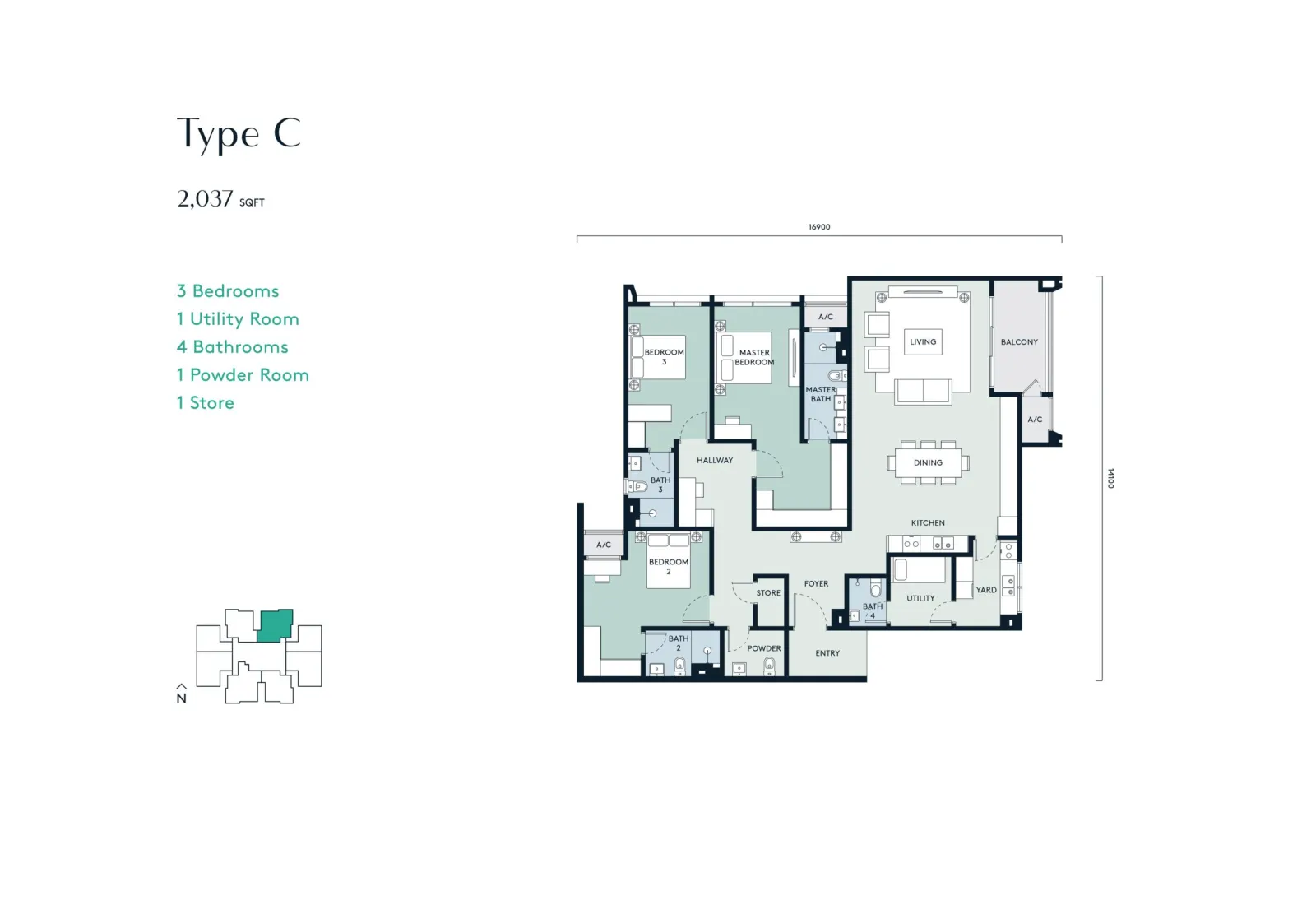 Aosis Mont Kiara Type C floor plan
