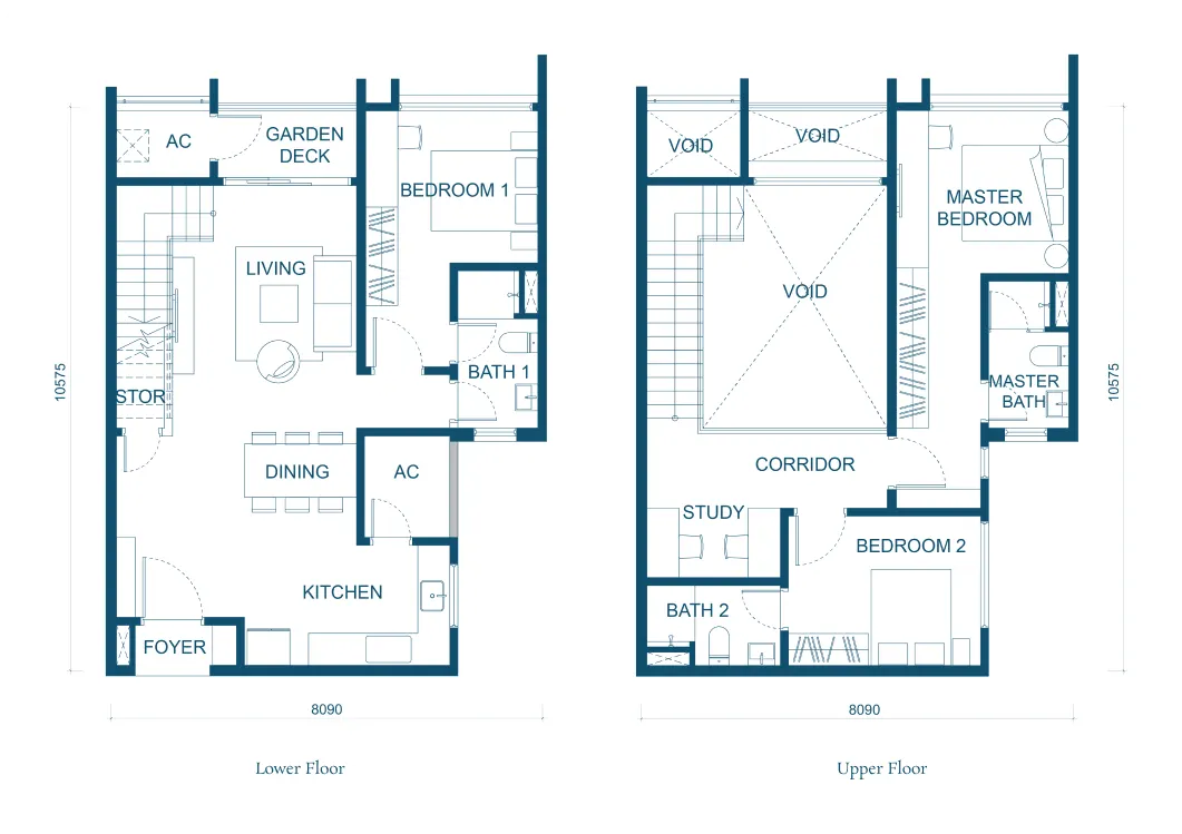 Aricia Residences Type D2 floor plan