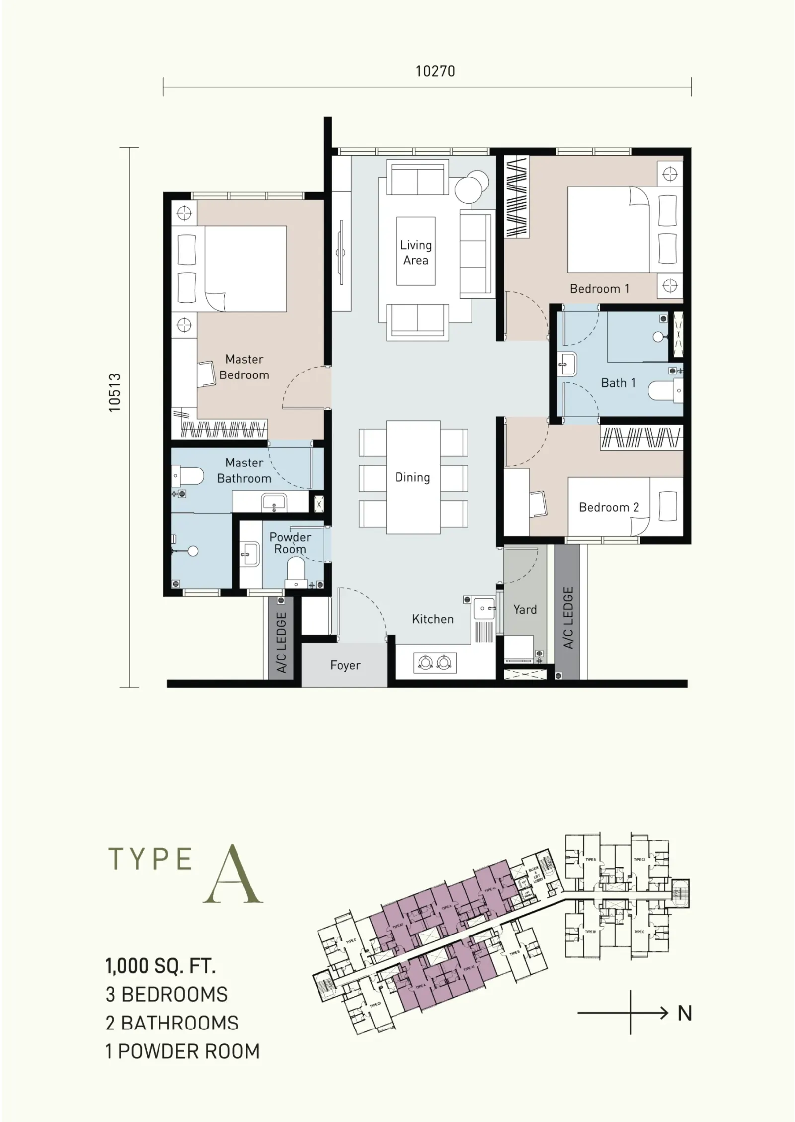 Bayu Timur Residences TYPE A floor plan