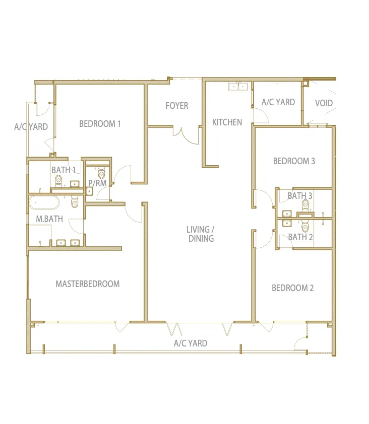 Cantonment Residence Penang Type A floor plan