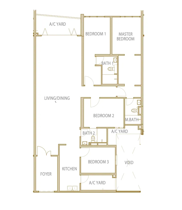 Cantonment Residence Penang Type E floor plan