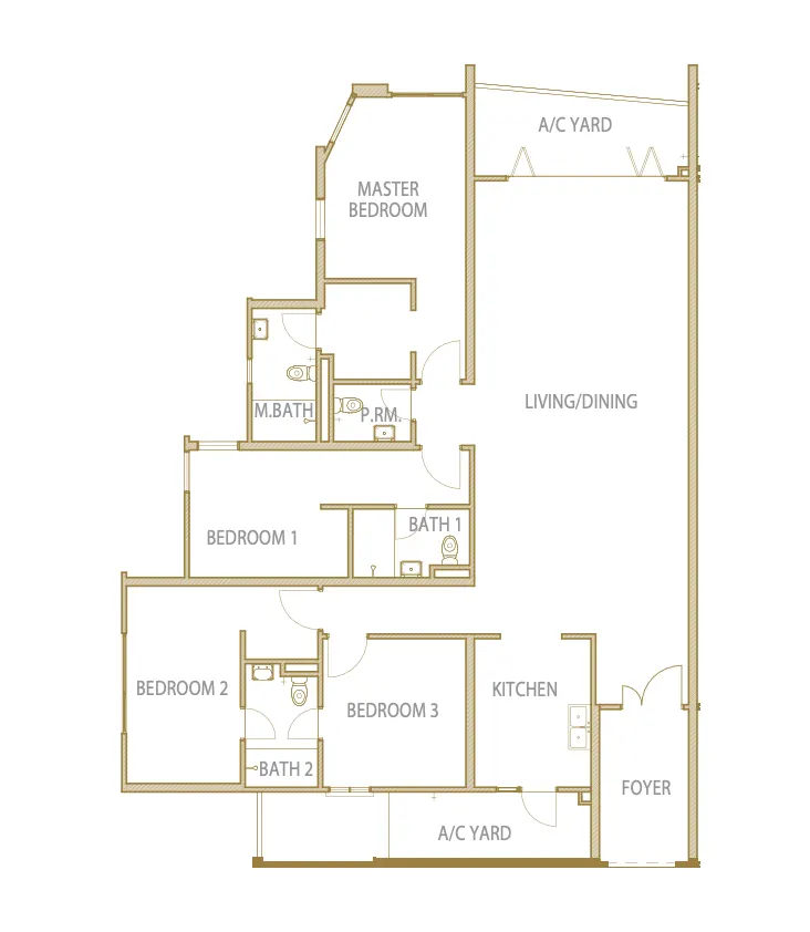 Cantonment Residence Penang Type D floor plan