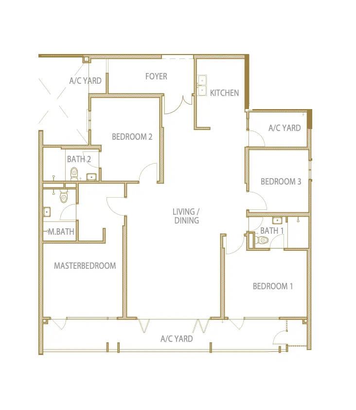 Cantonment Residence Penang Type C floor plan