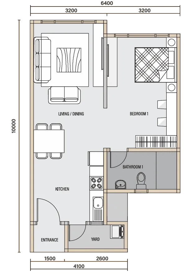 Daya 1 Residence TYPE A floor plan