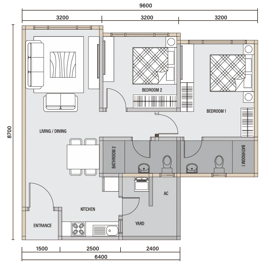 Daya 1 Residence TYPE B floor plan
