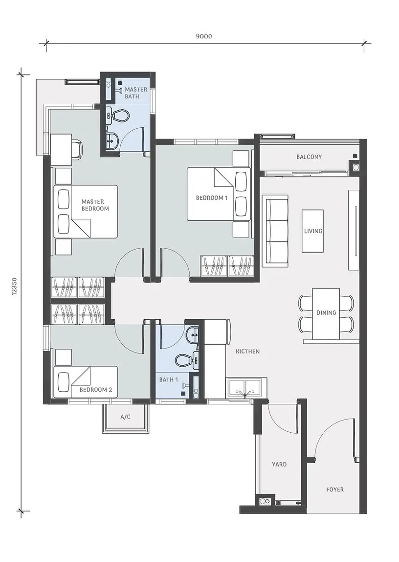 Dedaun Residensi TYPE D floor plan