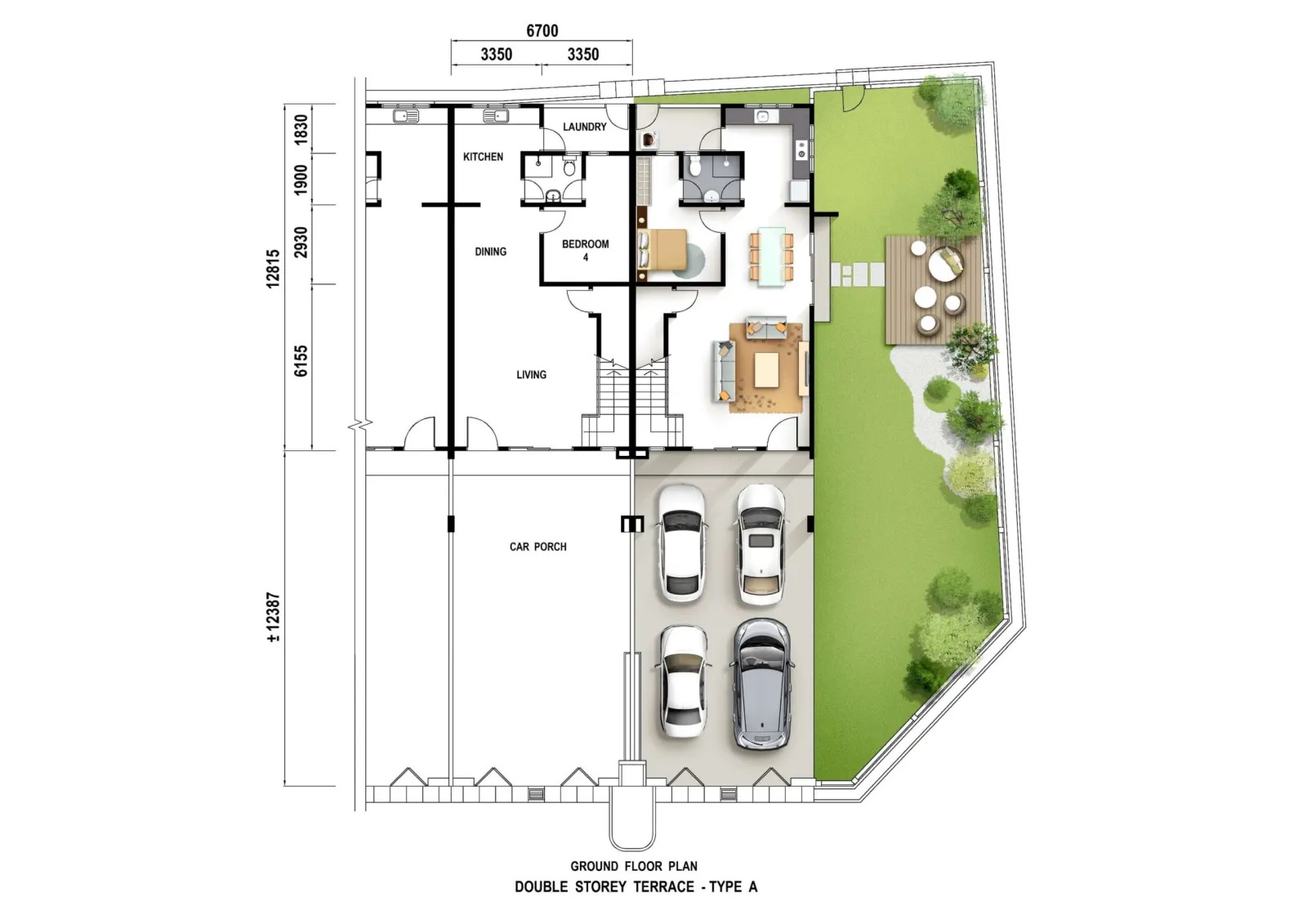 IMPIANA UPEH Type A — Ground floor floor plan
