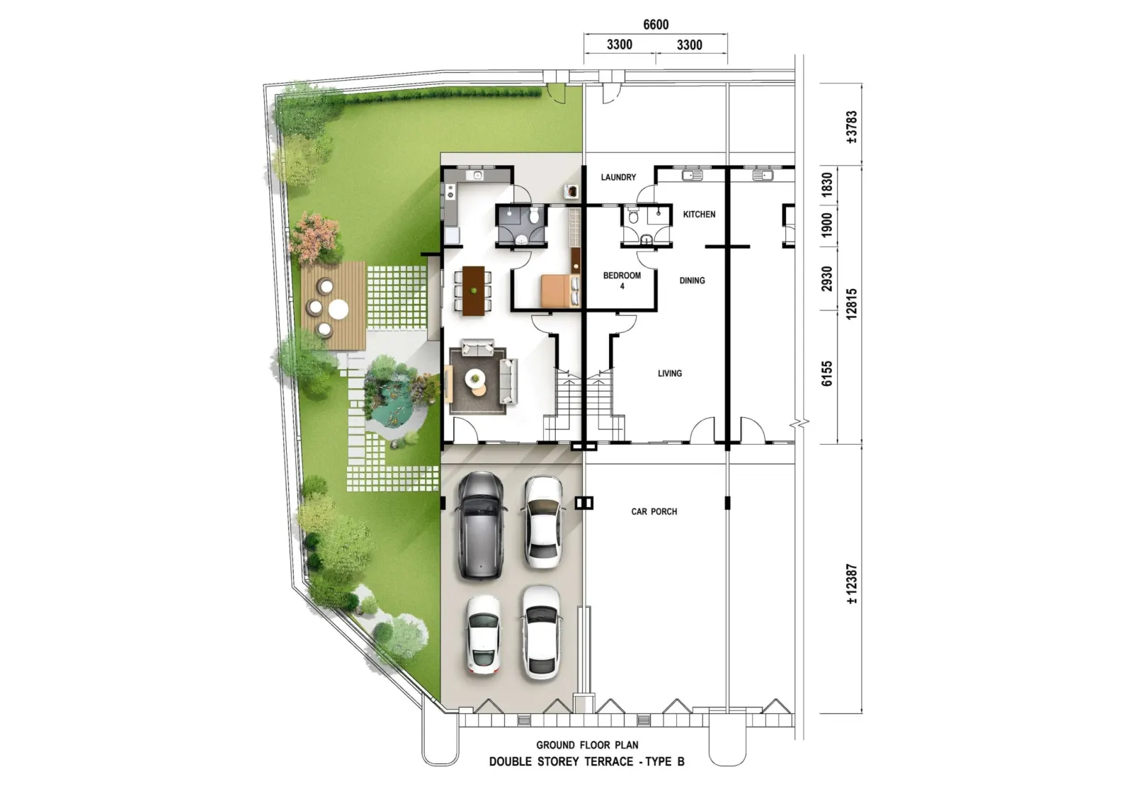 IMPIANA UPEH Type B — Ground floor floor plan