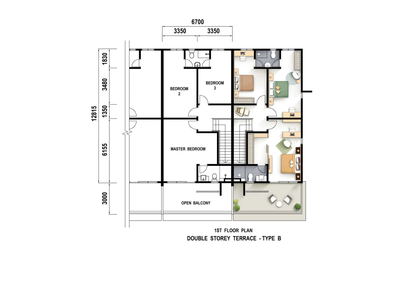IMPIANA UPEH Type B — First floor floor plan