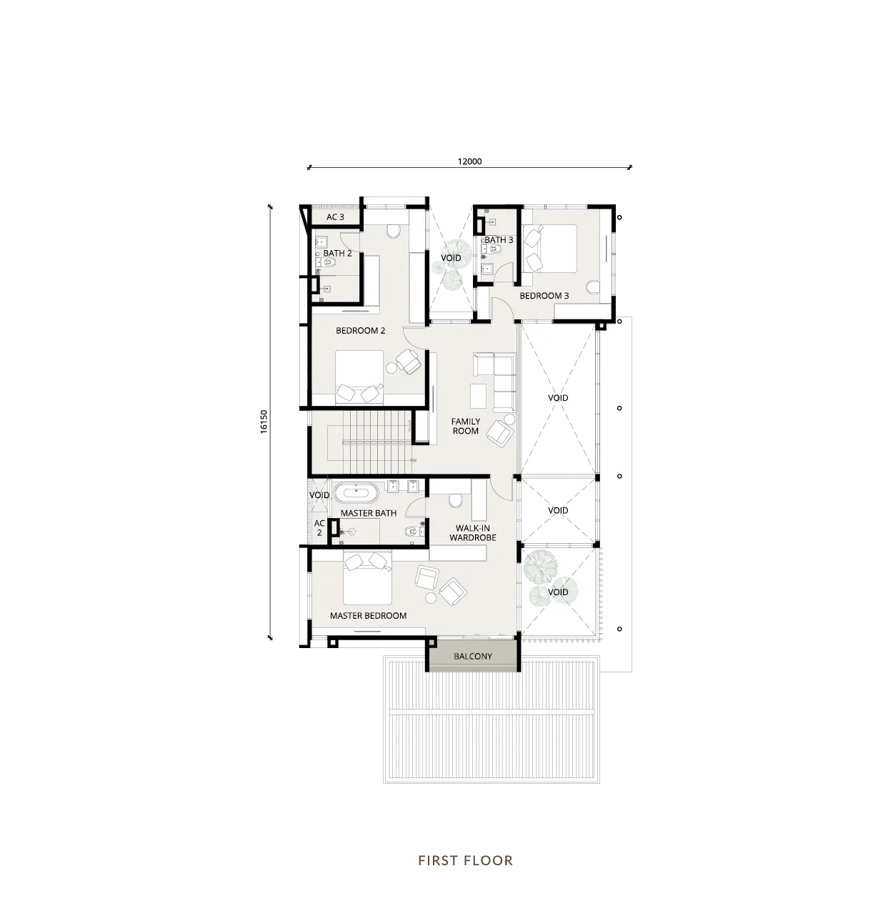 Myra Tenuman Halaman 1 Type V1 — First floor floor plan